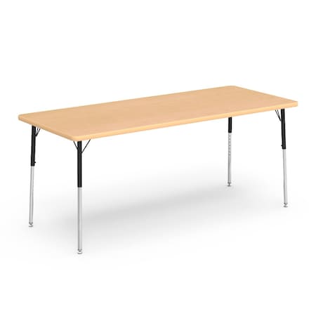 Virco 72 in. W, 30 in. L, 22-30 in. H, Fusion Maple Top / Beige Edge 483072
